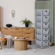 HOMIFLY 6-Tier Plastic Storage Cabinet Organizer for Home, Office, Hospital, School & Toy Organizer (GREY)