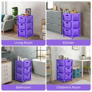 HOMIFLY 3-Tier Plastic Storage Cabinet Organizer for Home, Office, Hospital, School & Toy Organizer (PURPLE)
