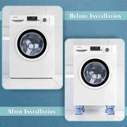 HOMIFLY Washing Machine Vibration Pads Stands with Anti-Slip Rubber (Blue-4 Pcs Set)