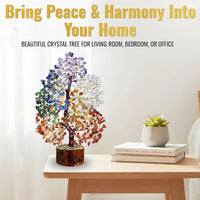 500 Beads, 7 Chakra Crystal Tree, Showpiece Good Luck and Positive Energy - Multicolor