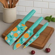JD FRESH Premium 3 Piece Kitchen Knife Set/Stainless Steel Blades/Sharp Edge Cutting Chef Knifes for Chopping Vegetables/Fruits/Chaku/Multipurpose Knife/Kitchen Tools (Blue)