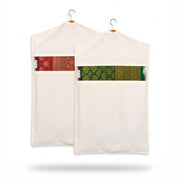 HOMIFLY Hanging Saree Bag/Cotton Clothes Bags for Storage/Hanging Cotton Saree Covers/Saree Stoarge Covers with Zip