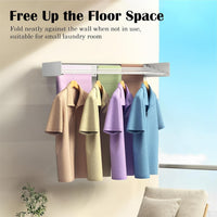 Homifly Metal Foldable Wall Mount Cloth Drying Stand with 5 Rods | Indoor | Outdoor