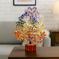 Homifly 7 Chakra Crystal Tree, Showpiece Good Luck and Positive Energy Multicolor