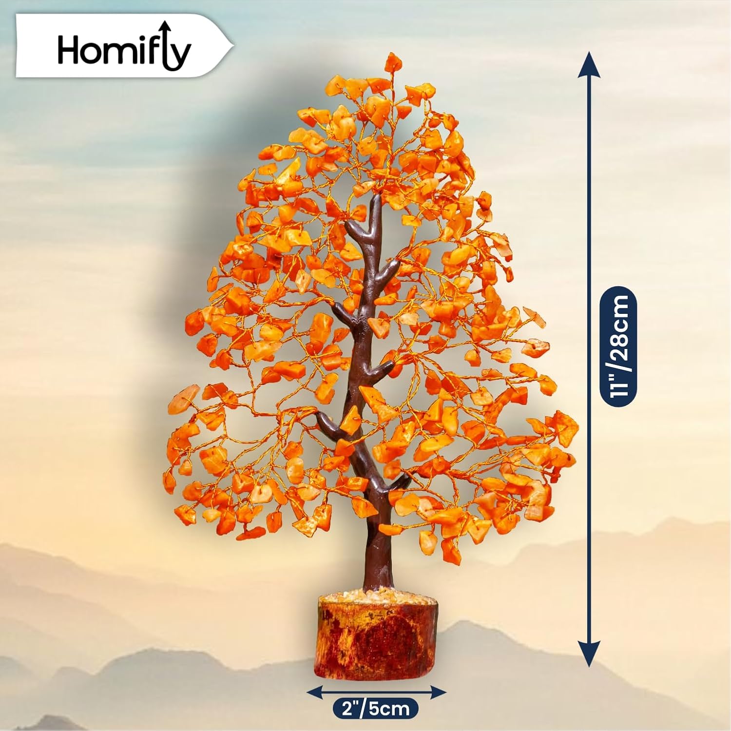 300 Beads Crystal Tree/7 Chakra Crystal Tree-Red
