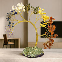 Homifly 200 Beds 7 Chakras Crystal Tree/Gemstone Feng Shui Tree for Good Luck/Positive Energy and Meditation Spiritual for Good Luck/Handmade Showpiece for Home Décor/Living Room/Office and Gifting