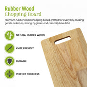 JD Fresh Non-Slip Wooden Chopping Board with Handle/Home Use Cutting Board/Chopping Board for Kitchen/Cutter Board/Vegetable Cutting Board for Veggies, Fruits/BPA Free Eco Friendly (Medium)
