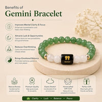 Gemini (मिथुन) - Zodiac Crystal Bracelet for Women & Men