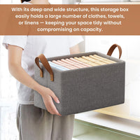Multipurpose Foldable Storag Box for Clothes (Steel Frame, Grey)