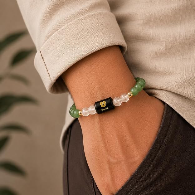 Gemini (मिथुन) - Zodiac Crystal Bracelet for Women & Men
