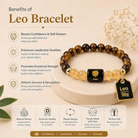 Leo (सिंह) - Zodiac Crystal Bracelet for Women & Men
