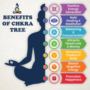 JD FRESH 200 Beds 7 Chakras Crystal Tree/Gemstone Feng Shui Tree for Good Luck/Positive Energy and Meditation Spiritual for Good Luck/Handmade Showpiece for Home Décor/Living Room/Office and Gifting