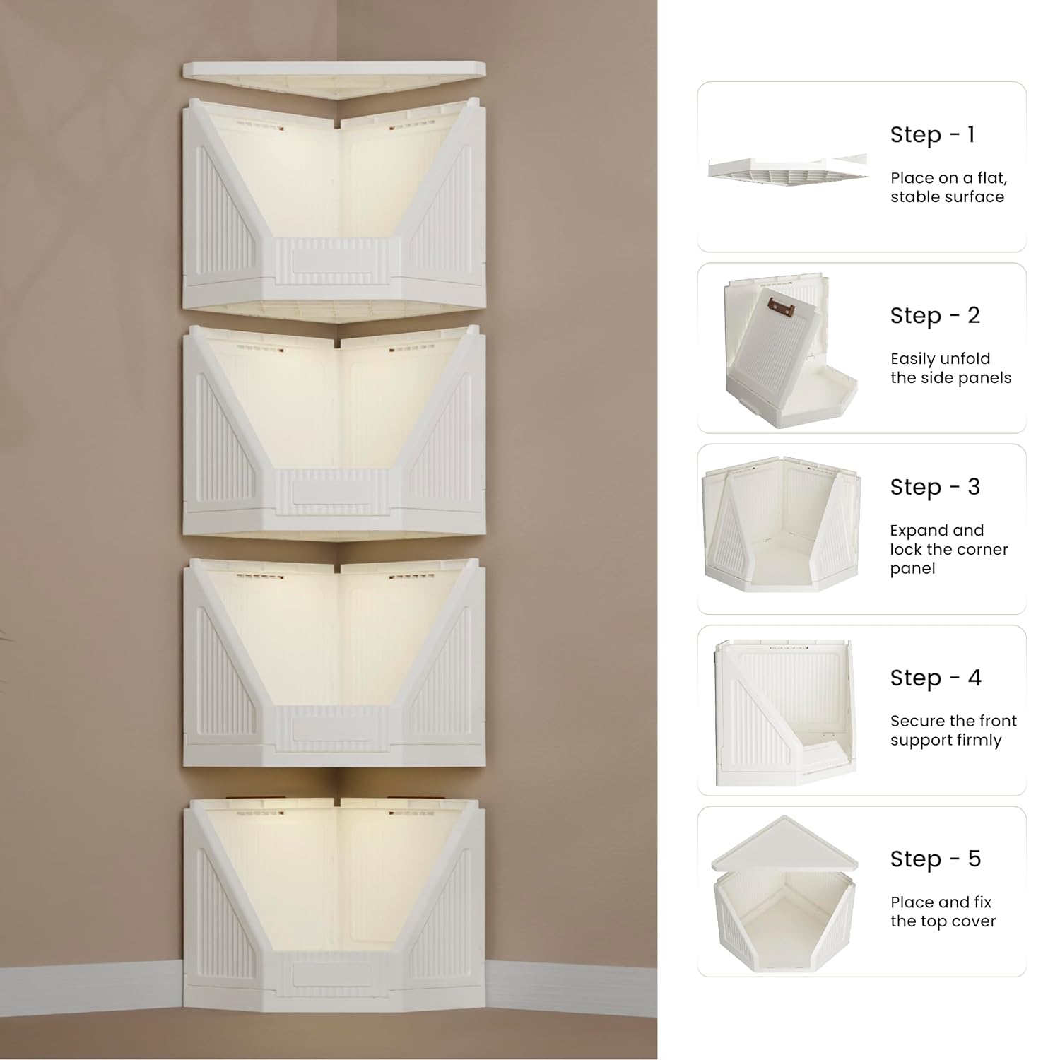 Foldable Corner Storage Cupboard