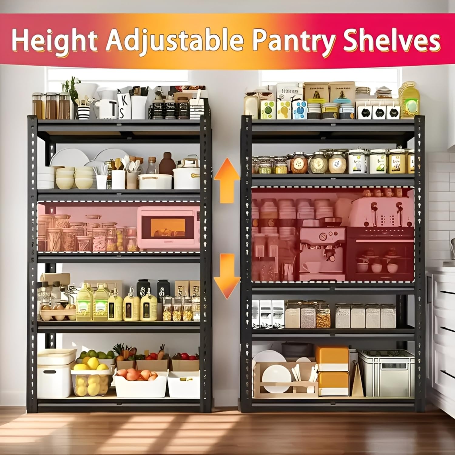 HOMIFLY Extra Large Metal Shelf Rack|Adjustable Boltless Shelving Unit|Heavy Duty Display Rack Organizer for Garage|Tool-Free Assembly and Rust-Resistant