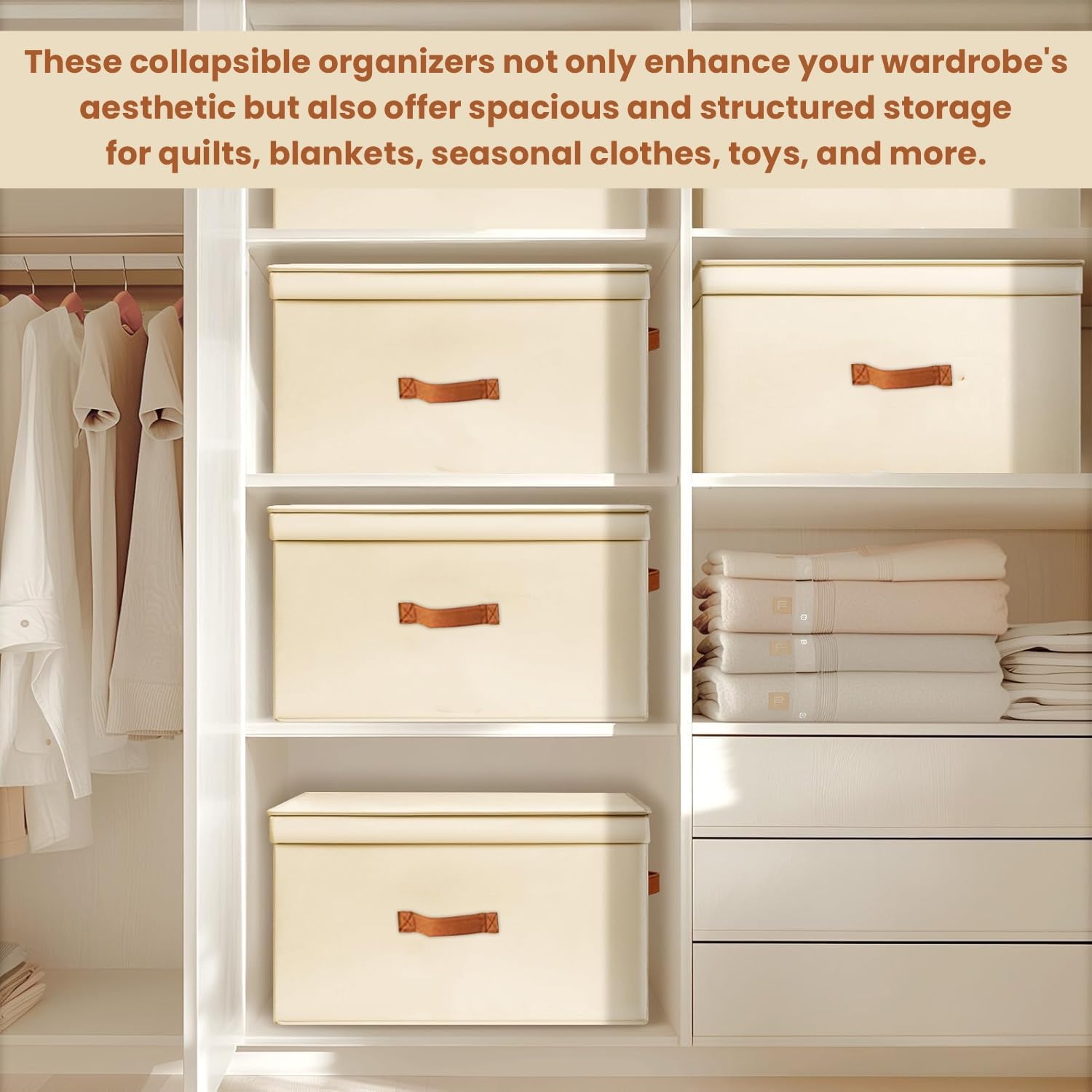 Non-Woven Cloths Storage Bag with Double-Open Lid