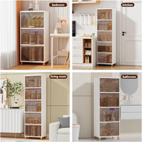 Homifly X-Large Foldable Cupboard for Storage/Multipurpose Storage Organizer/Closet for Bedroom/Living Room/Kitchen (Transparent & White)