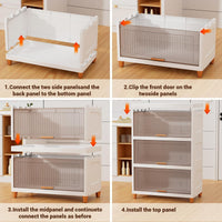 Homifly X-Large Foldable Cupboard for Storage/Multipurpose Storage Organizer/Closet for Bedroom/Living Room/Kitchen (Transparent & White)