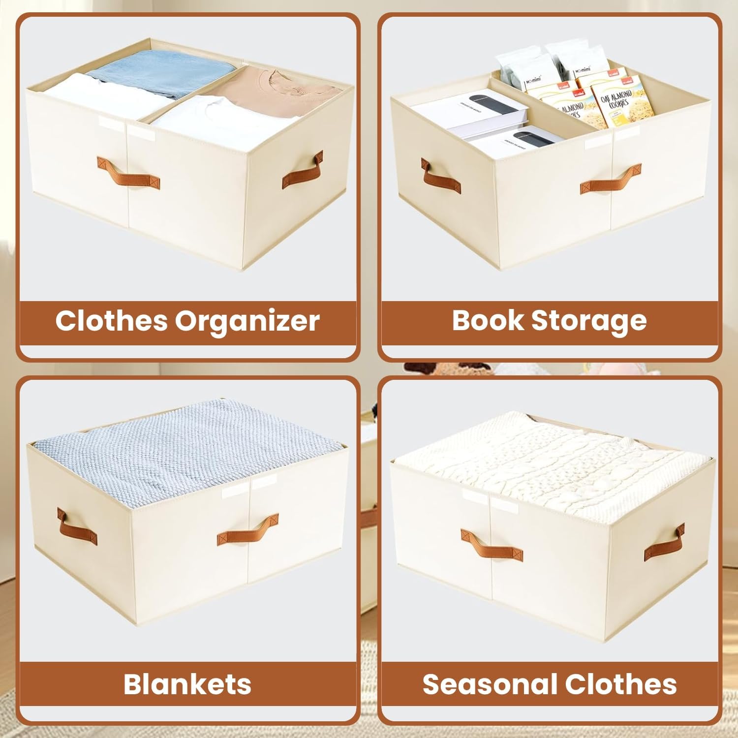 Non-Woven Cloths Storage Bag with Double-Open Lid