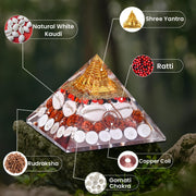 JD FRESH Laxmi Pyramid/Rudraksha/Kodi/Gomati Chakra/Shree Yantra/Pooja Pyramid Vastu for Home for Good Luck/Money & Wealth/Spiritual Gift/Showpiece for Living Room/Home Décor