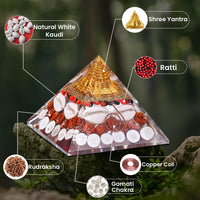 Homifly Laxmi Pyramid/Rudraksha/Kodi/Gomati Chakra/Shree Yantra/Pooja Pyramid Vastu for Home for Good Luck/Money & Wealth
