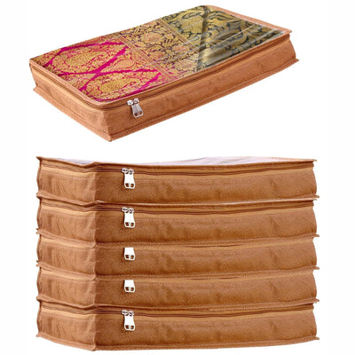 Non-Woven Saree Covers with Secure Zip for Storage