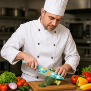 JD FRESH Premium 3 Piece Kitchen Knife Set/Stainless Steel Blades/Sharp Edge Cutting Chef Knifes for Chopping Vegetables/Fruits/Chaku/Multipurpose Knife/Kitchen Tools (Blue)