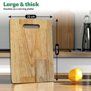 JD Fresh Non-Slip Wooden Chopping Board with Handle/Home Use Cutting Board/Chopping Board for Kitchen/Cutter Board/Vegetable Cutting Board for Veggies, Fruits/BPA Free Eco Friendly (Medium)