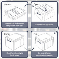 66 Liters Foldable Cloth Storage Box (Steel Frame, Blue)
