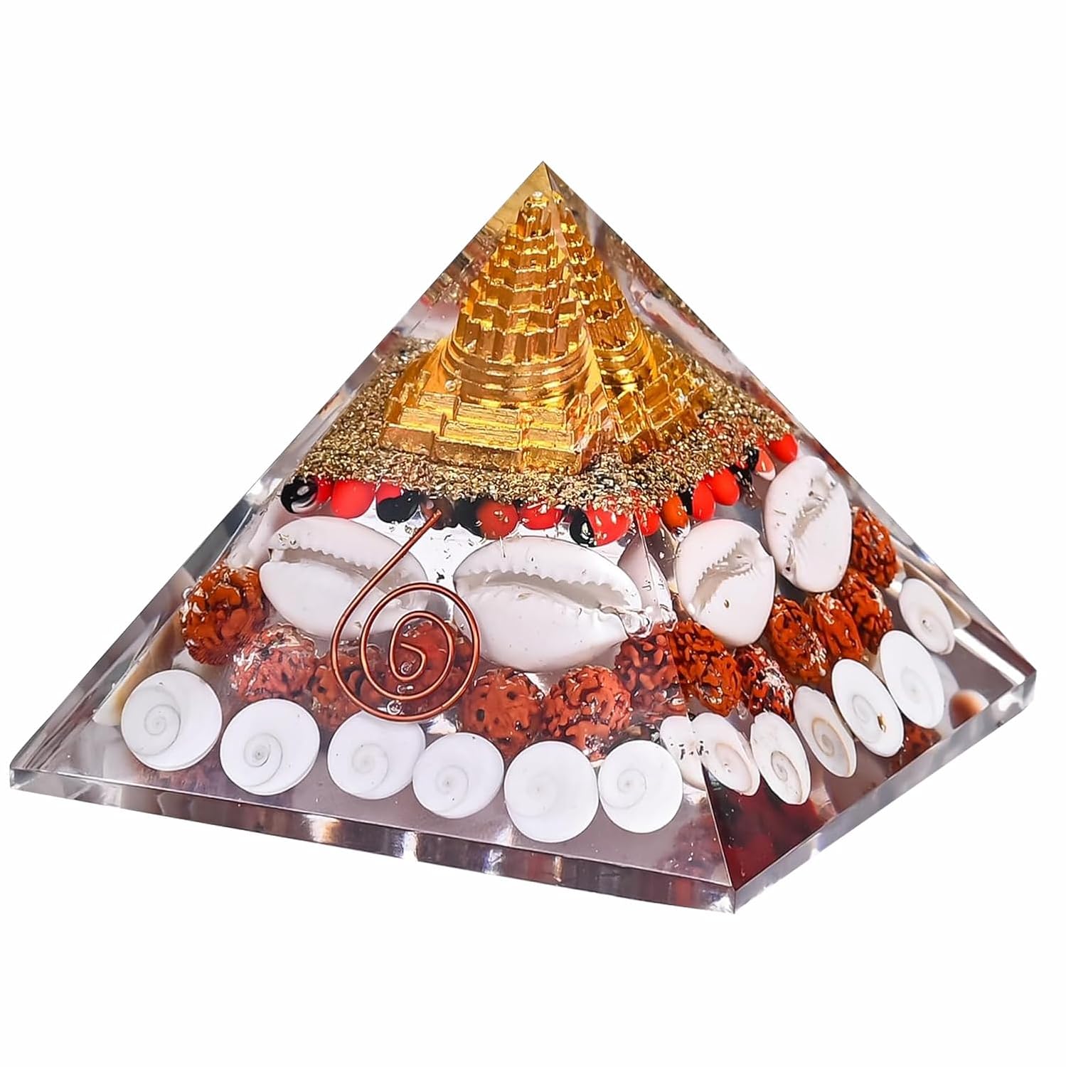 Homifly Laxmi Pyramid/Rudraksha/Kodi/Gomati Chakra/Shree Yantra/Pooja Pyramid Vastu for Home for Good Luck/Money & Wealth