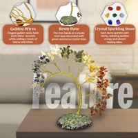 Homifly 200 Beds 7 Chakras Crystal Tree/Gemstone Feng Shui Tree for Good Luck/Positive Energy and Meditation Spiritual for Good Luck/Handmade Showpiece for Home Décor/Living Room/Office and Gifting
