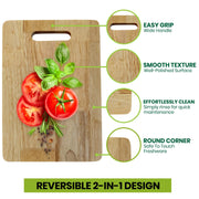 JD Fresh Non-Slip Wooden Chopping Board with Handle/Home Use Cutting Board/Chopping Board for Kitchen/Cutter Board/Vegetable Cutting Board for Veggies, Fruits/BPA Free Eco Friendly (Medium)