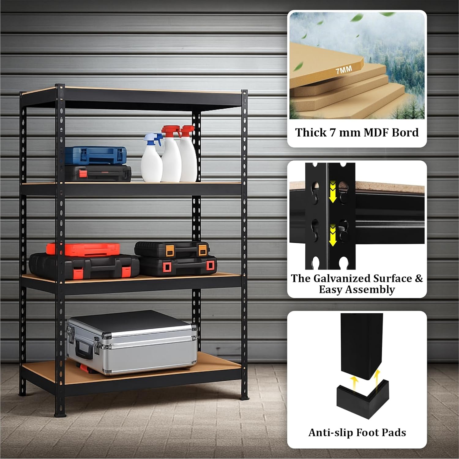 HOMIFLY Extra Large Metal Shelf Rack|Adjustable Boltless Shelving Unit|Heavy Duty Display Rack Organizer for Garage|Tool-Free Assembly and Rust-Resistant