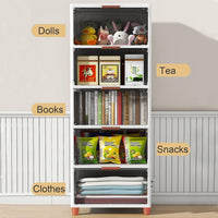 Homifly X-Large Foldable Cupboard for Storage/Multipurpose Storage Organizer/Closet for Bedroom/Living Room/Kitchen (Transparent & White)