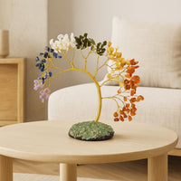 Homifly 200 Beds 7 Chakras Crystal Tree/Gemstone Feng Shui Tree for Good Luck/Positive Energy and Meditation Spiritual for Good Luck/Handmade Showpiece for Home Décor/Living Room/Office and Gifting