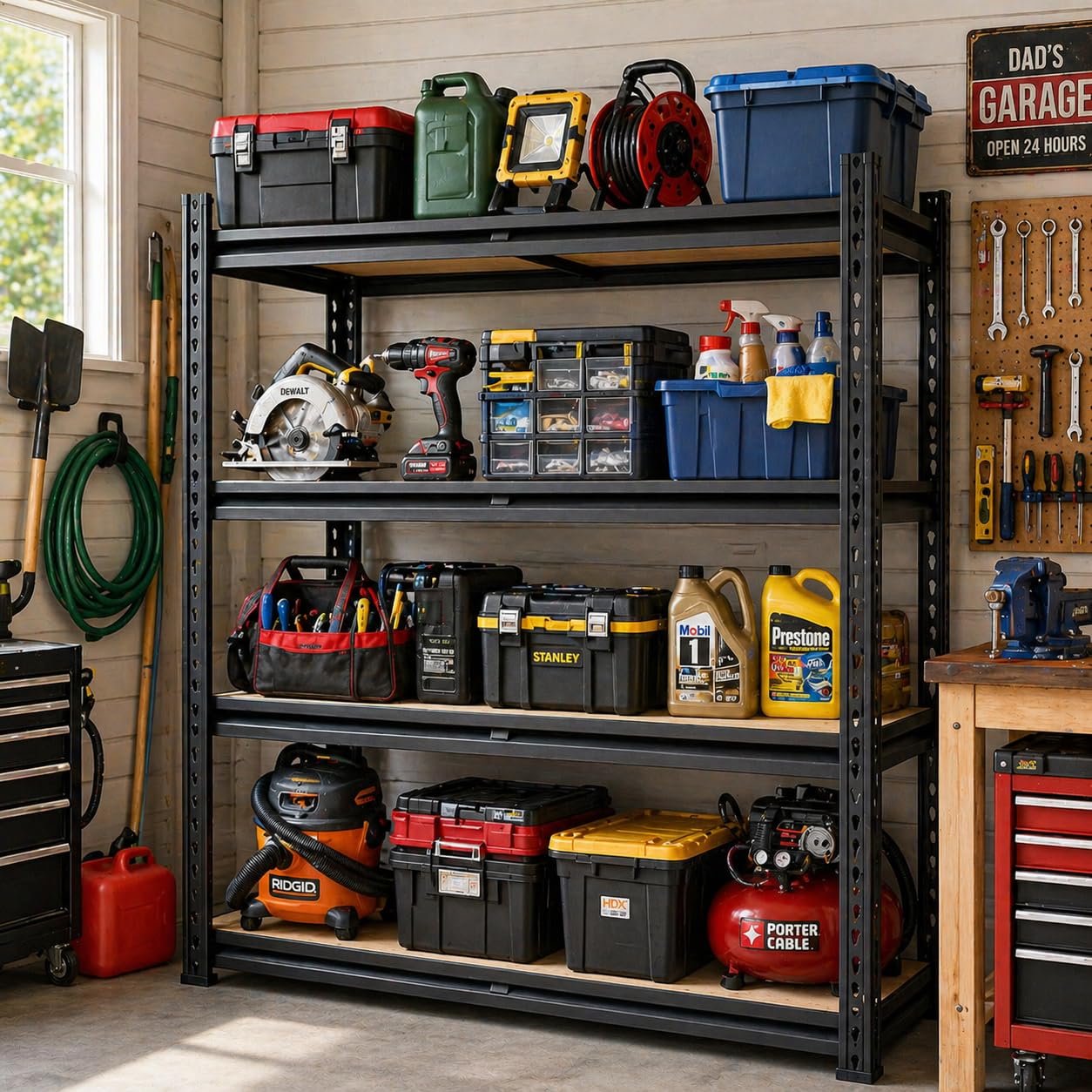 HOMIFLY Extra Large Metal Shelf Rack|Adjustable Boltless Shelving Unit|Heavy Duty Display Rack Organizer for Garage|Tool-Free Assembly and Rust-Resistant