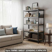 HOMIFLY 5-Tier Extra Large Metal Shelf Rack/72x36x12 InchAdjustable Boltless Shelving Unit/Heavy Duty Display Rack Organizer for Garage/Kitchen/Warehouse/Tool-Free Assembly and Rust-Resistant