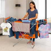 Homifly Stainless Steel Foldable Clothes Drying Stand/58 Feet Drying Rack with Drying Rails/Portable Cloth Dryer Stand for Laundry/Strong Cloth Hanger Stand for Balcony/Indoor & Outdoor - Silver