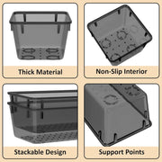 JD FRESH Polypropylene Set of 25 Drawer Organiser/Unbreakable Drawer Organizers/Dressing Table Organizer/Multi-Purpose Storage Boxes/Drawer Divider Tray for Kitchen/Bedroom/Office - (Black)