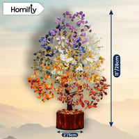 Homifly 7 Chakra Crystal Tree, Showpiece Good Luck and Positive Energy Multicolor