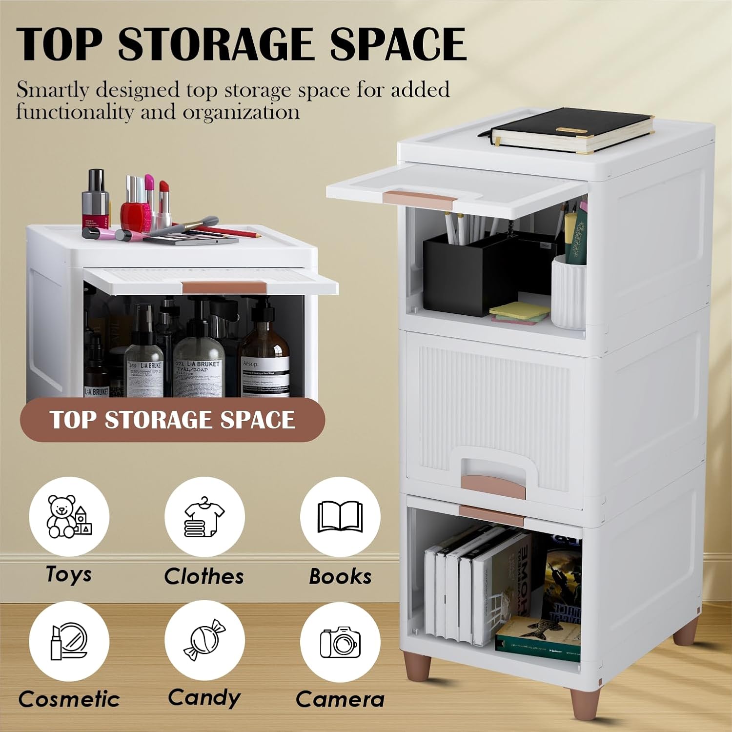 Homifly Plastic Foldable Organizer for Clothes|Multipurpose Wardrobe for Cloth|Almirah for Living Room(White)