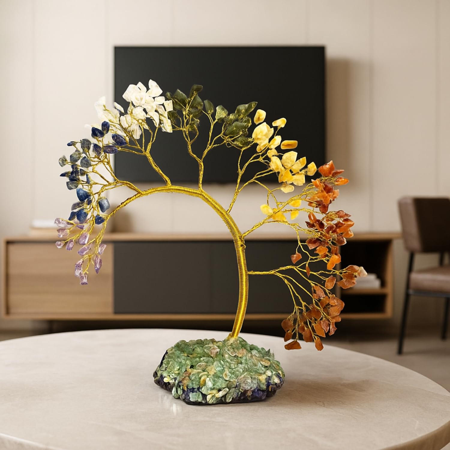 7 Chakras Crystal Tree/Gemstone Feng Shui Tree for Good Luck