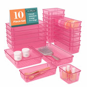 JD FRESH Polypropylene Set of 25 Drawer Organiser/Unbreakable Drawer Organizers/Dressing Table Organizer/Multi-Purpose Storage Boxes/Drawer Divider Tray for Kitchen/Bedroom/Office - (Black)