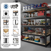HOMIFLY 5-Tier Extra Large Metal Shelf Rack/72x36x12 InchAdjustable Boltless Shelving Unit/Heavy Duty Display Rack Organizer for Garage/Kitchen/Warehouse/Tool-Free Assembly and Rust-Resistant