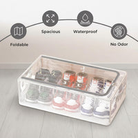 Foldable Shoe Storage organizer Box with Handle & Zippers