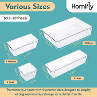 Multipurpose Drawer Organizer (Set of 20)