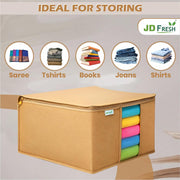 HOMIFLY Non Woven Saree Covers/Storage Bags with Zip Cover/Space Saving Bag with Transparent Window/Clothes-(17 X 14 x 6.5 Inch)