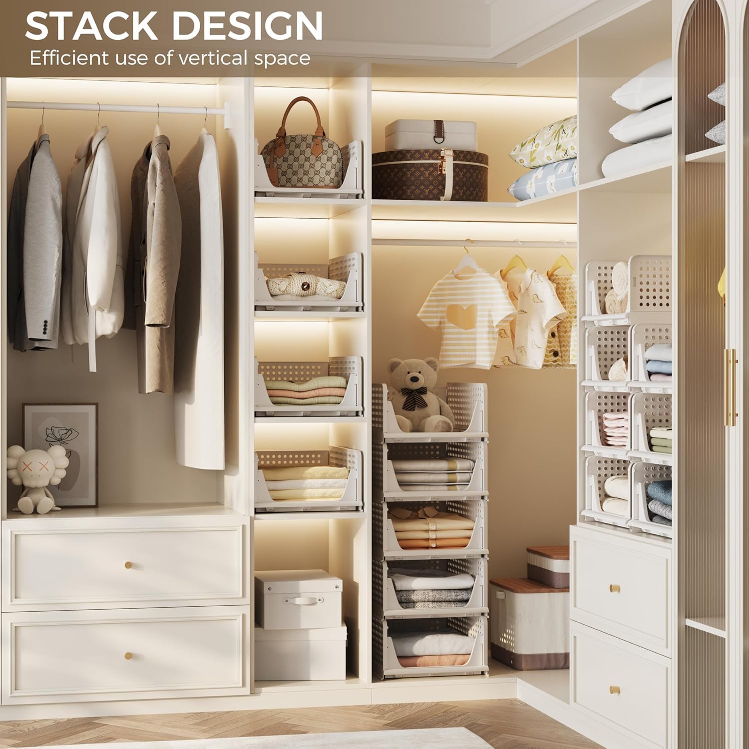 Stackable Wardrobe Storage Organizer For Cloth Storage