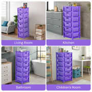 HOMIFLY 6-Tier Plastic Storage Cabinet Organizer for Home, Office, Hospital, School & Toy Organizer (PURPLE)