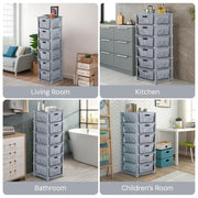 HOMIFLY 6-Tier Plastic Storage Cabinet Organizer for Home, Office, Hospital, School & Toy Organizer (GREY)