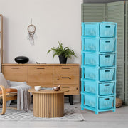 HOMIFLY 6-Tier Plastic Storage Cabinet Organizer for Home, Office, Hospital, School & Toy Organizer (BLUE)